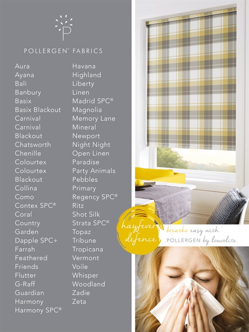 Pollergen Fabrics brand image, listing individual brands
